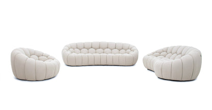 Divani Casa Yolonda - Modern Curved Beige Fabric Chair