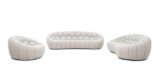 Divani Casa Yolonda - Modern Curved Beige Fabric Chair