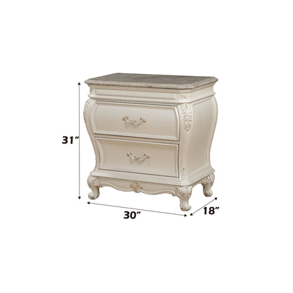 Chantelle Nightstand W/Marble Top