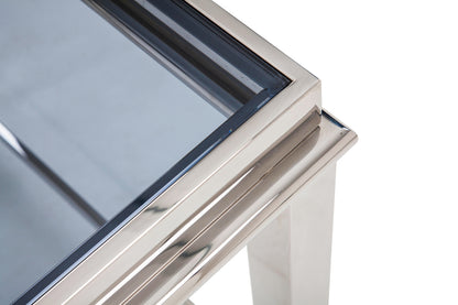 Modrest Agar Modern Glass & Stainless Steel Coffee Table