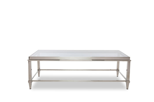 Modrest Agar Modern Glass & Stainless Steel Coffee Table