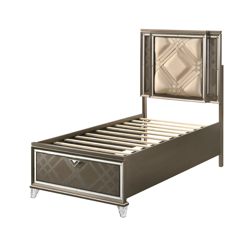 Skylar Twin Bed W/Led & Storage
