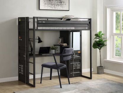 Cargo Twin Loft Bed W/Desk & Wardrobe