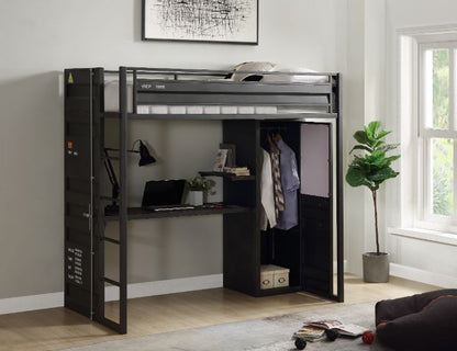 Cargo Twin Loft Bed W/Desk & Wardrobe