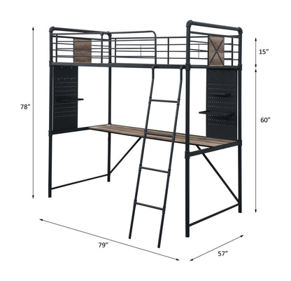 Cordelia Twin Loft Bed W/Desk