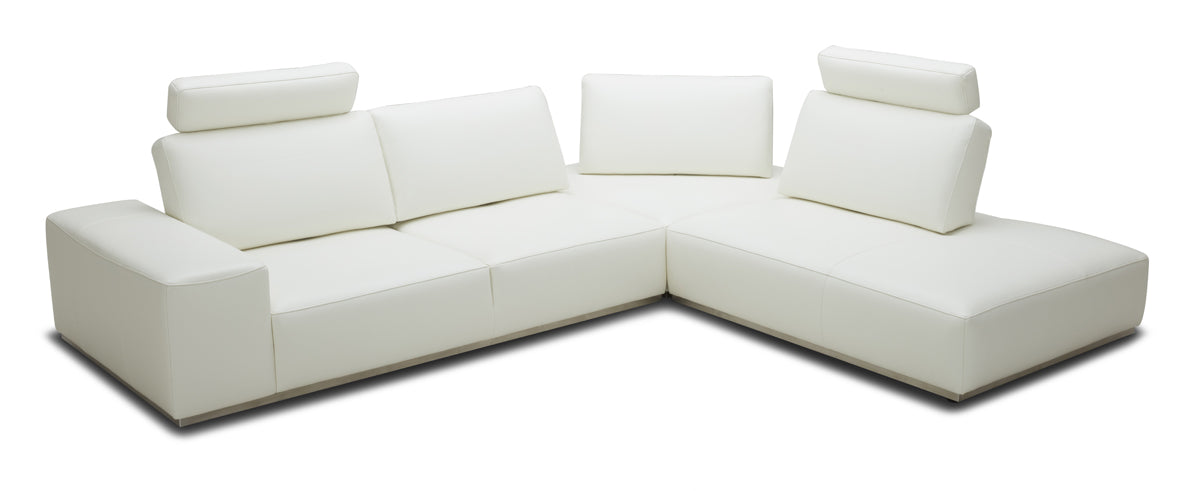 Divani Casa Martha - Modern White Leather Right Facing Sectional Sofa