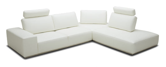 Divani Casa Martha - Modern White Leather Right Facing Sectional Sofa