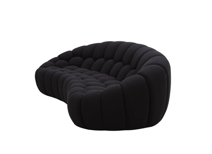 Divani Casa Yolonda - Modern Curved Black Fabric Sofa