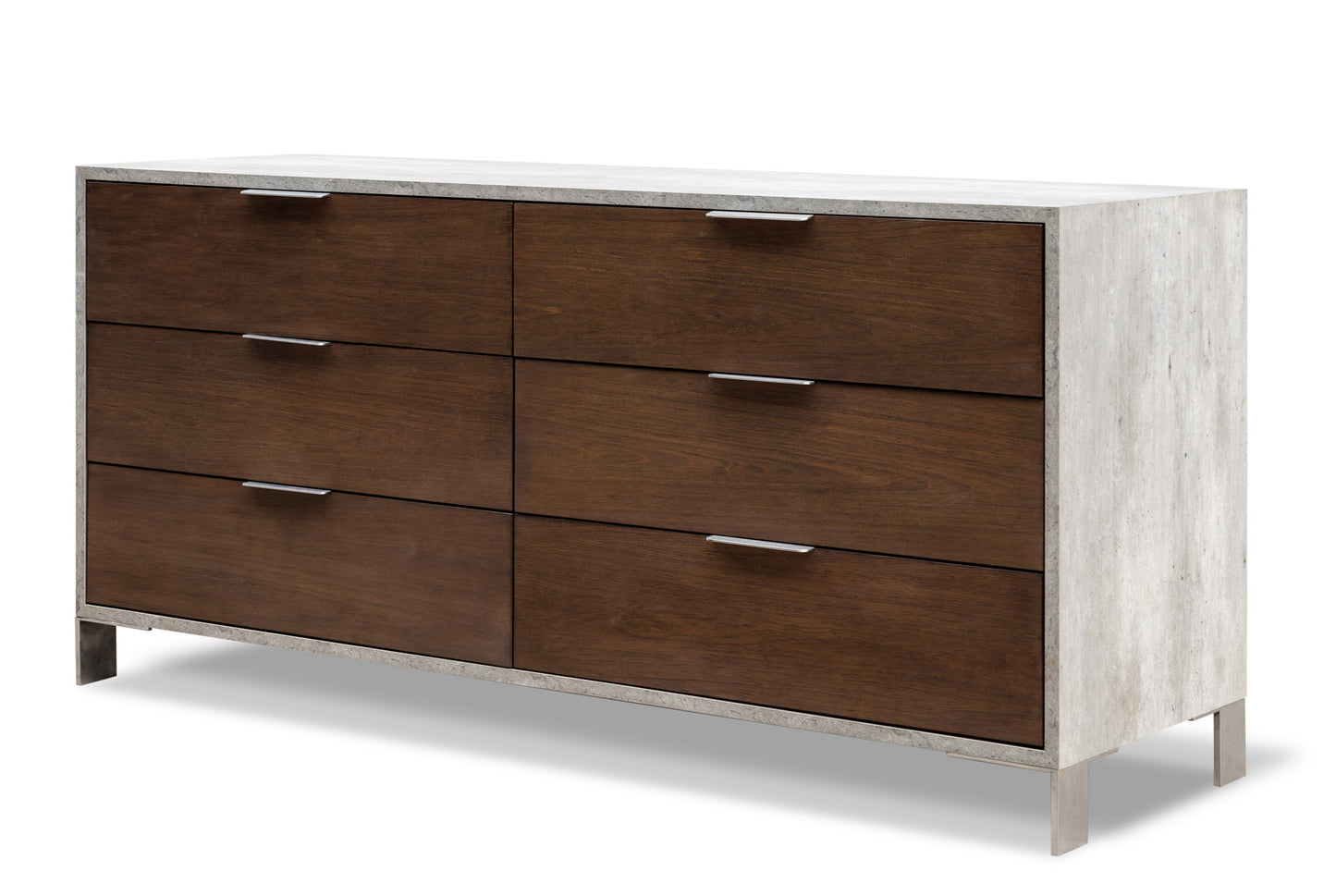 Nova Domus Conner Modern Dark Walnut & Faux Concrete Bedroom Set