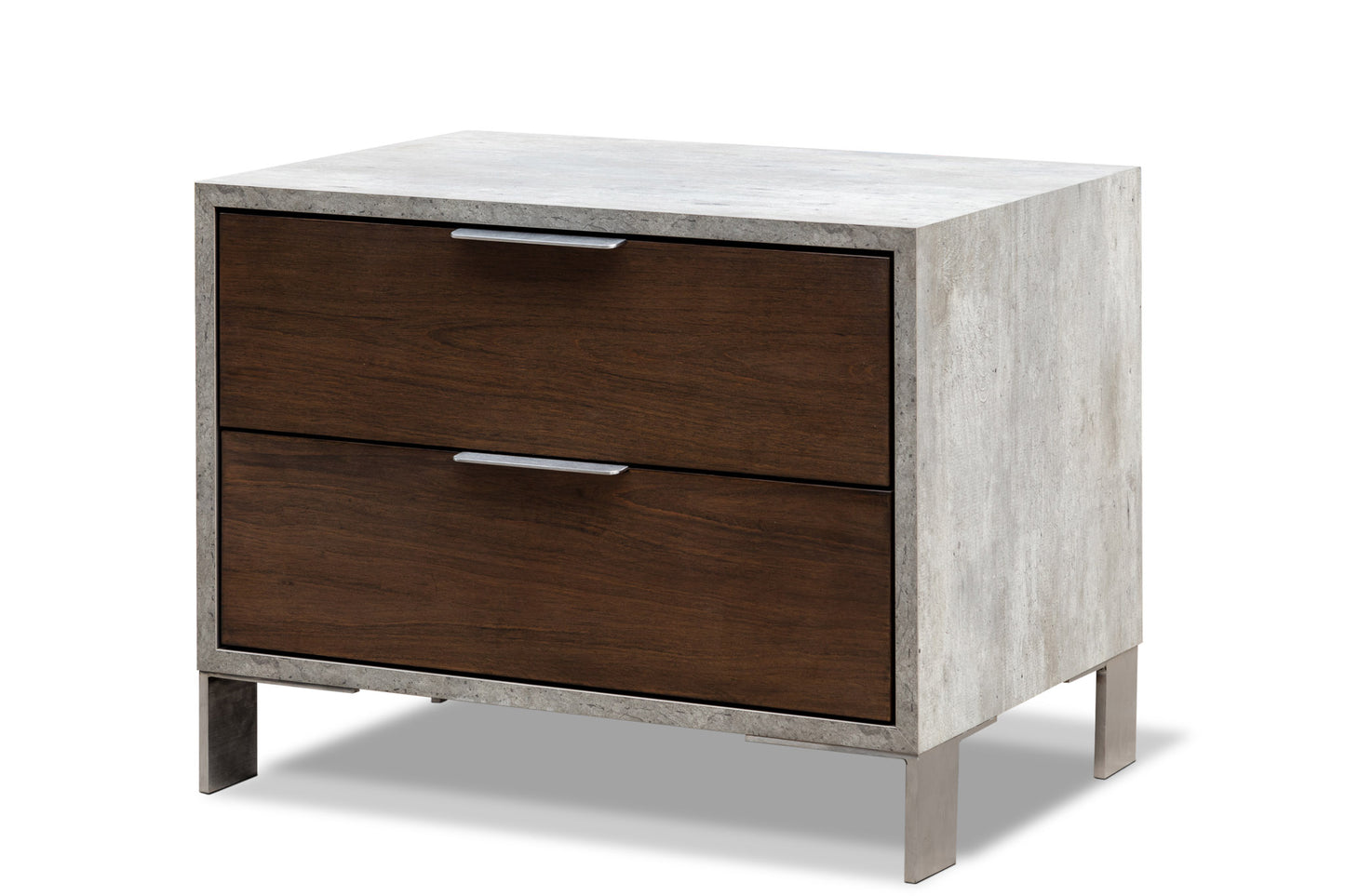 Nova Domus Conner Modern Dark Walnut & Faux Concrete Bedroom Set