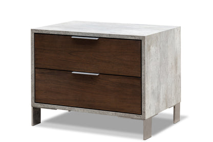 Nova Domus Conner Modern Dark Walnut & Faux Concrete Bedroom Set