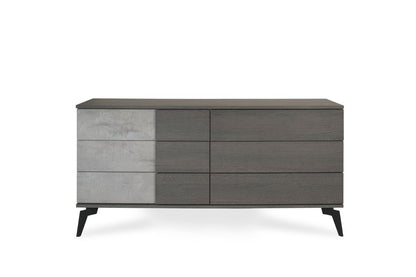 Nova Domus Palermo Italian Modern Faux Concrete & Grey Bedroom Set