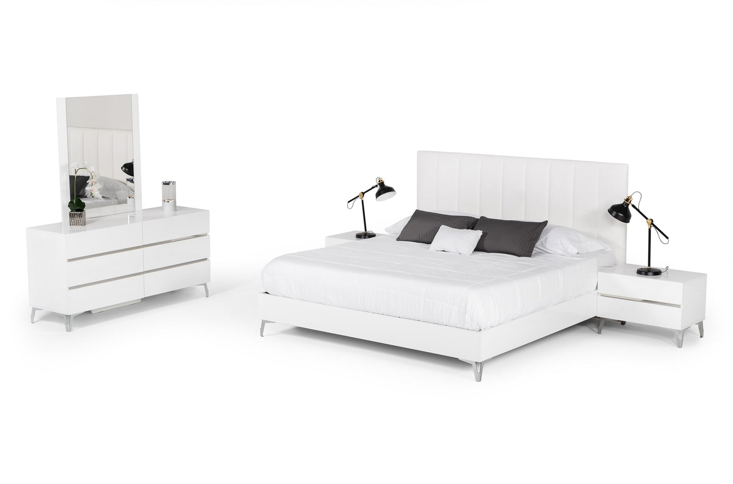 Nova Domus Angela - Italian Modern White Eco Leather Bed