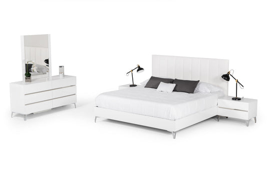 Nova Domus Angela - Italian Modern White Eco Leather Bed