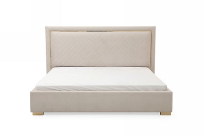 Modrest Corrico - Modern Off White and Champagne Gold Bedroom Set