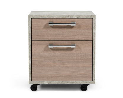 Nova Domus Boston Modern Brown Oak & Faux Concrete Office Small File Cabinet