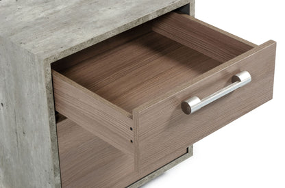 Nova Domus Boston Modern Brown Oak & Faux Concrete Office Small File Cabinet