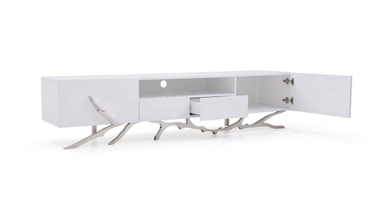 Modrest Legend - 87"-Wide Modern White TV Stand