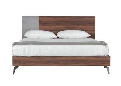 Nova Domus Palermo - Italian Modern Faux Concrete & Noce Bodrum Bedroom Set