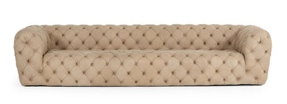 Lamod Italia Ellington- Italian Beige Nubuck Leather 4-Seater Sofa