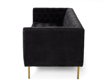 Divani Casa Chavez - DK Grey Velvet Sofa
