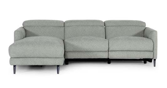 Divani Casa Lupita - Modern Grey Fabric Left Facing Sectional Sofa