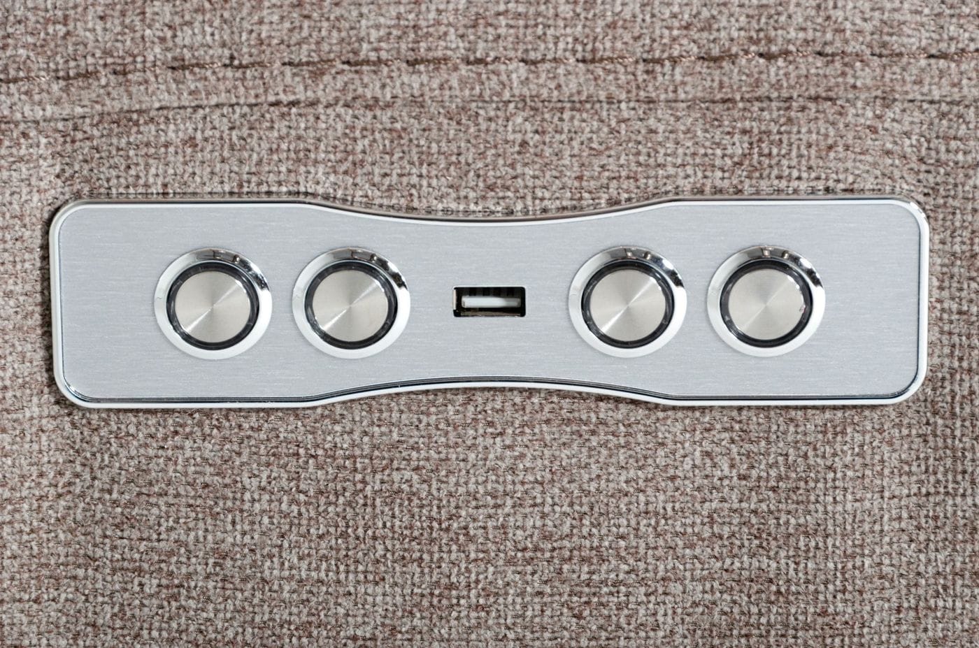 Divani Casa Lloyd - Modern Light BrownFabric Sectional with Three Recliners