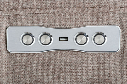 Divani Casa Lloyd - Modern Light BrownFabric Sectional with Three Recliners