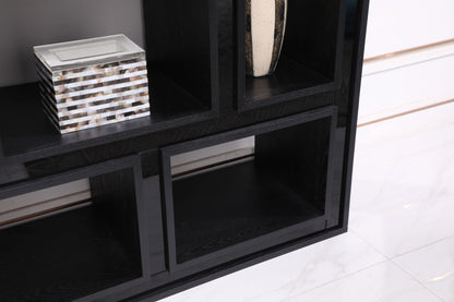 Modrest Suffolk - Contemporary Black Ash Bookcase