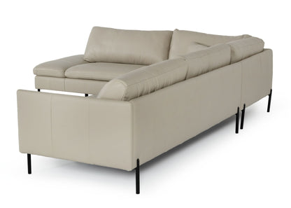 Divani Casa Sherry - Modern Grey Leather Left Facing Sectional Sofa