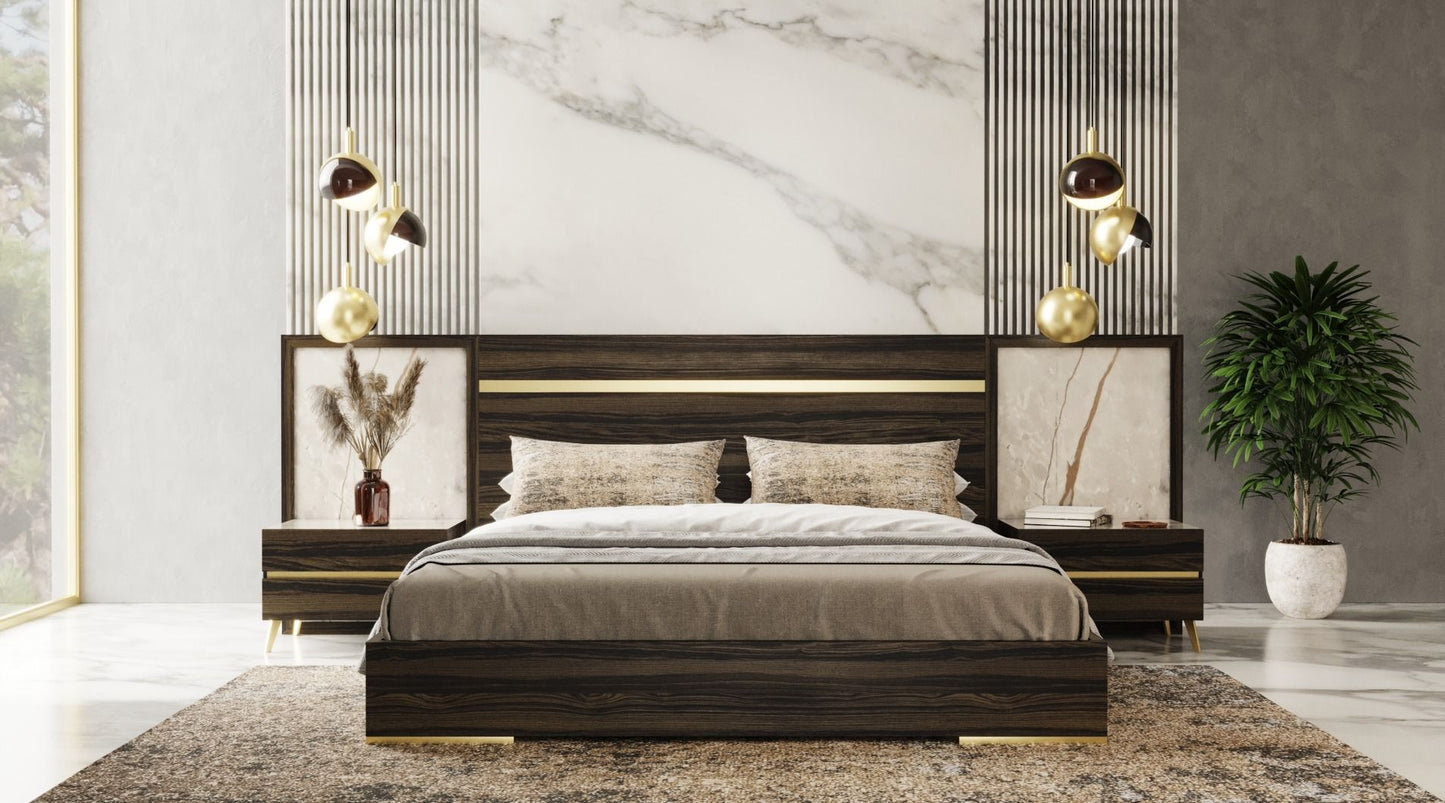 Nova Domus Velondra - Modern Eucalypto + Marble 4-Piece Bedroom Set