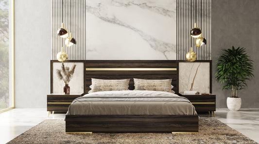 Nova Domus Velondra - Modern Eucalypto + Marble 4-Piece Bedroom Set