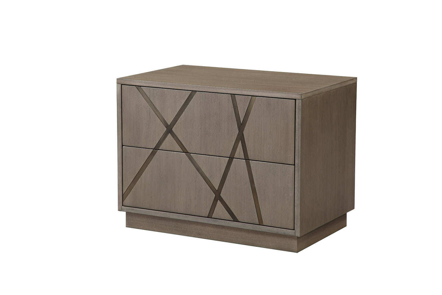 Modrest Nixa - Modern Beige Velvet + Brushed Bronze + Birch Bedroom Set