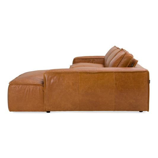 Modrest Cambria - Modern RAF Cognac Leather Sectional Sofa