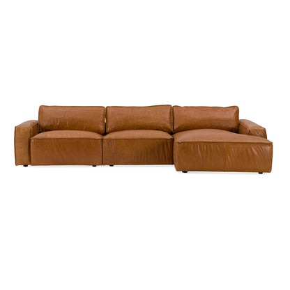 Modrest Cambria - Modern RAF Cognac Leather Sectional Sofa