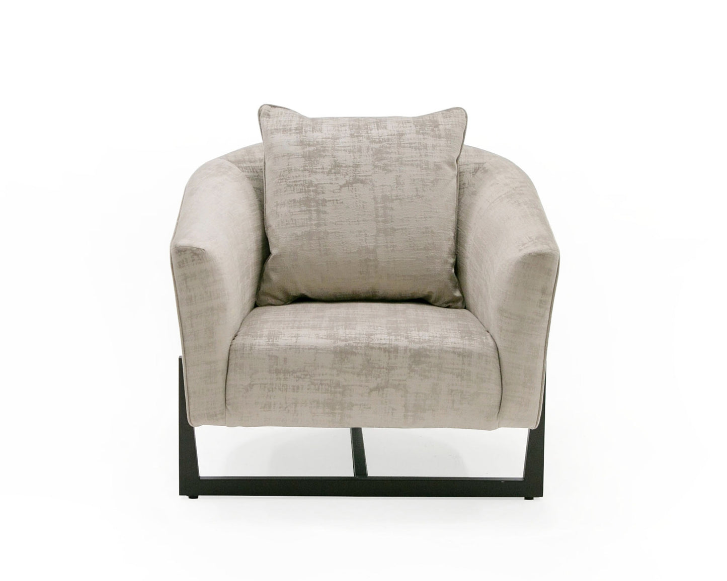 Modrest Forbis - Contemporary Grey Fabric Accent Chair