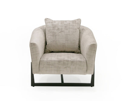 Modrest Forbis - Contemporary Grey Fabric Accent Chair