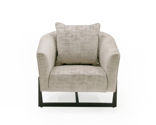 Modrest Forbis - Contemporary Grey Fabric Accent Chair