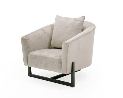 Modrest Forbis - Contemporary Grey Fabric Accent Chair