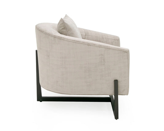 Modrest Forbis - Contemporary Grey Fabric Accent Chair