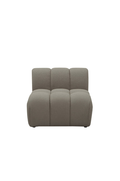Divani Casa Juniper - Modern Grey Fabric Modular Armless Seat (Set of 5)