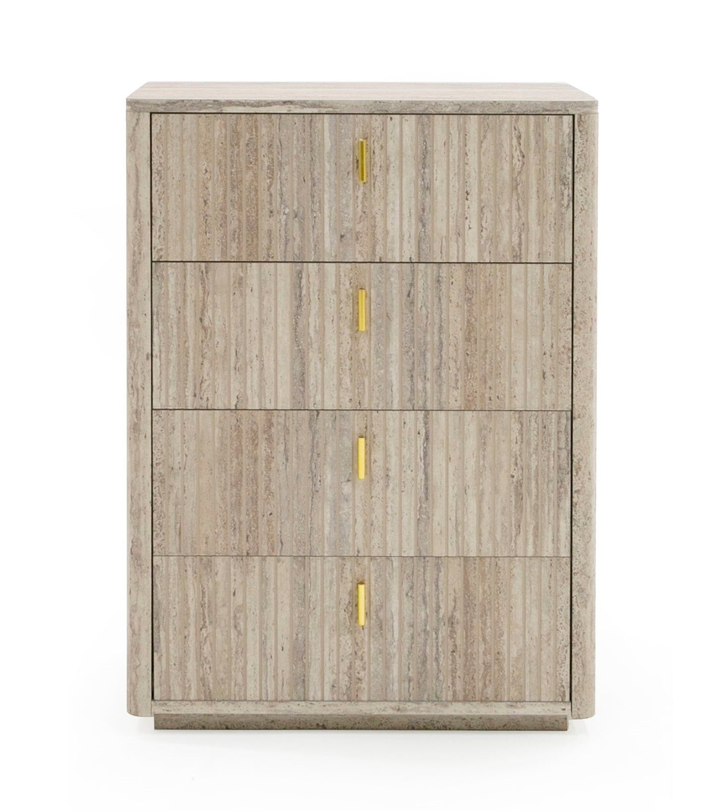 Nova Domus Roma - Modern Faux Travertine + Gold Chest