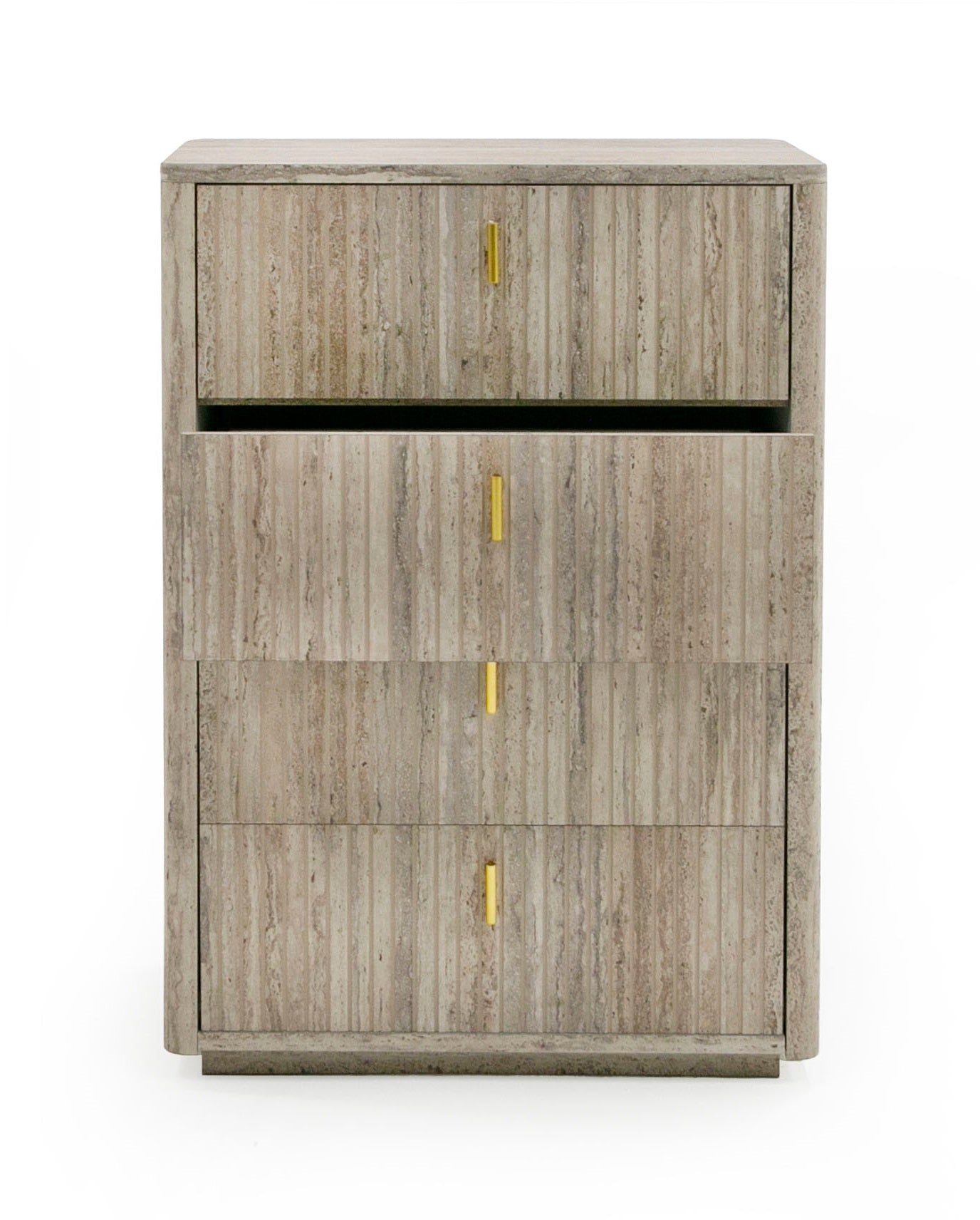Nova Domus Roma - Modern Faux Travertine + Gold Chest