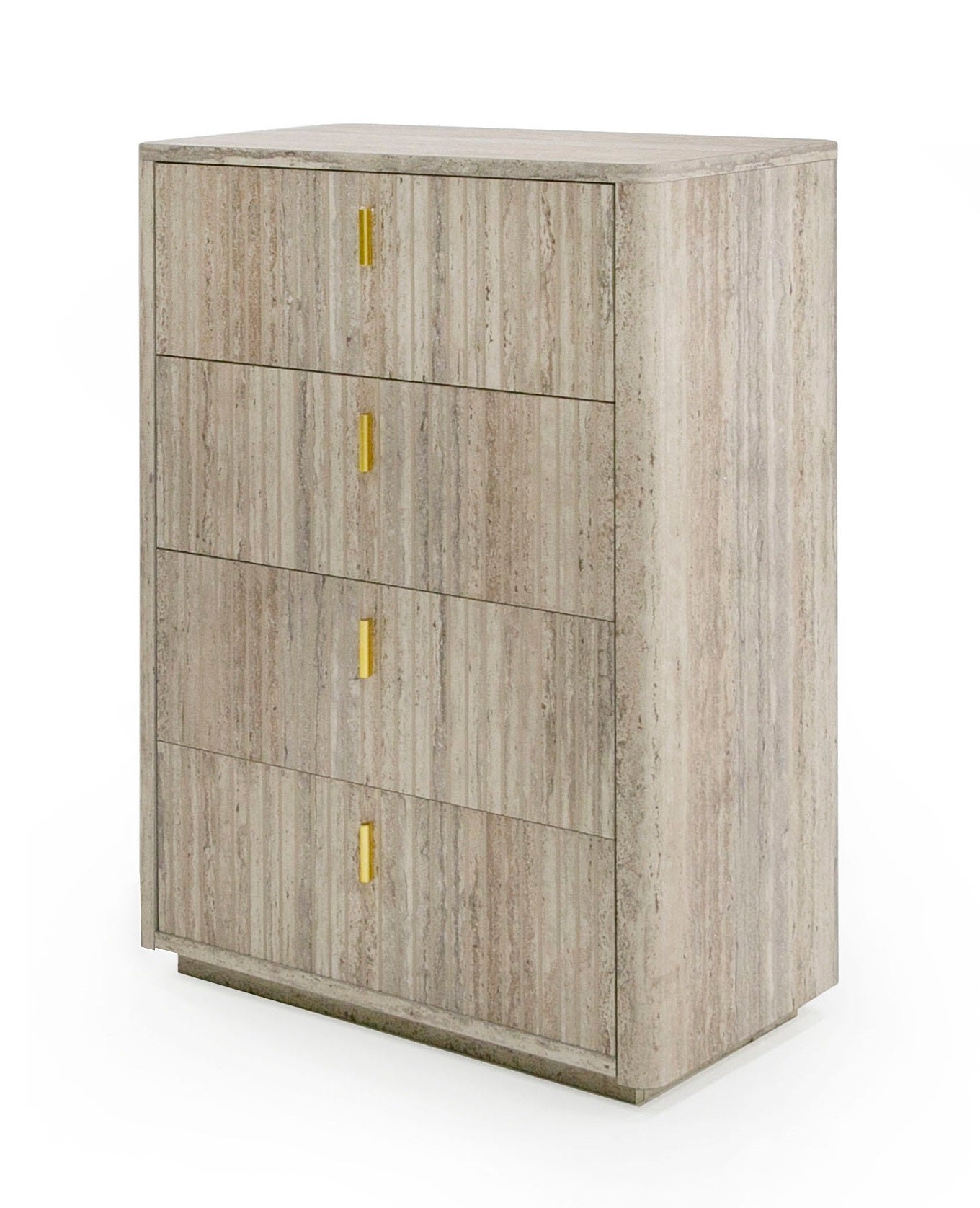 Nova Domus Roma - Modern Faux Travertine + Gold Chest