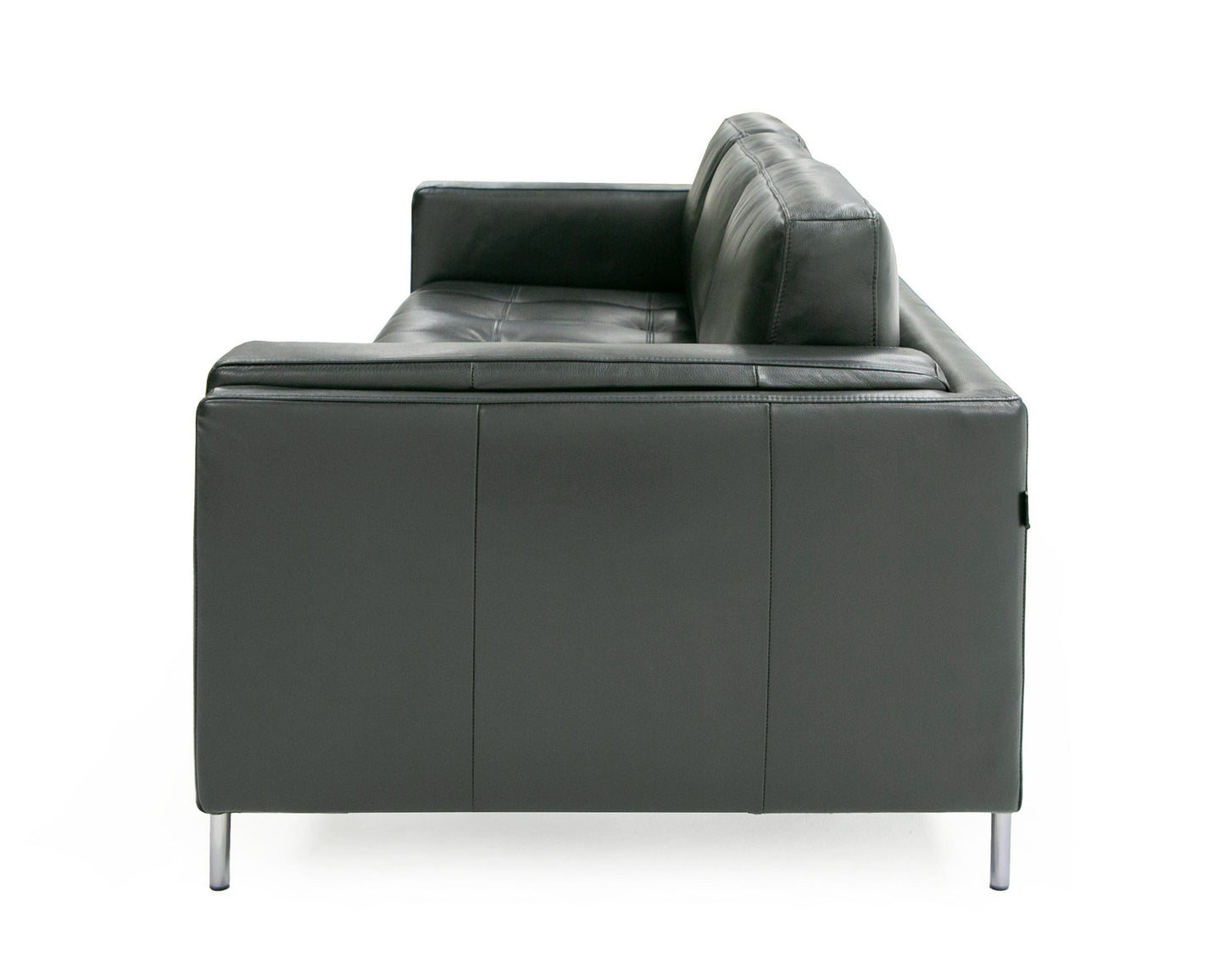 Divani Casa Schmidt - Modern Black Leather Sofa + 2 Chairs