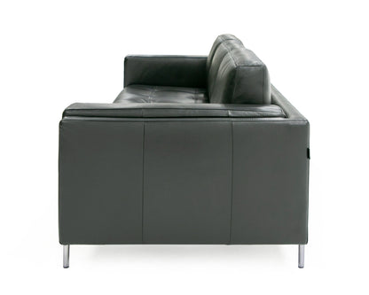 Divani Casa Schmidt - Modern Black Leather Sofa + 2 Chairs