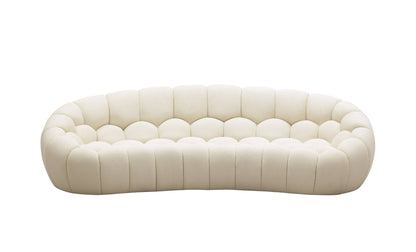 Divani Casa Yolonda - Modern Curved Off-White Fabric Sofa Set