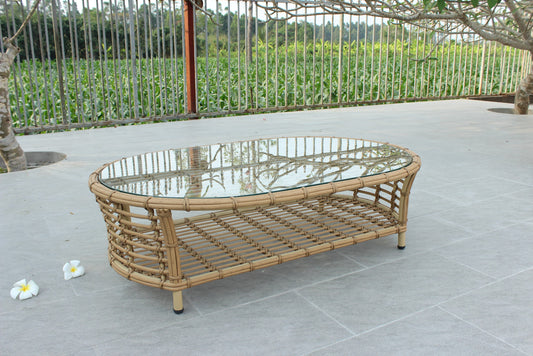 Renava Sandra - Outdoor Beige + Wicker Sofa Set