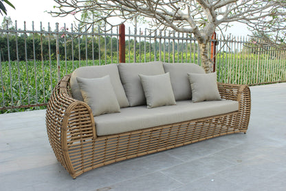 Renava Sandra - Outdoor Beige + Wicker Sofa Set