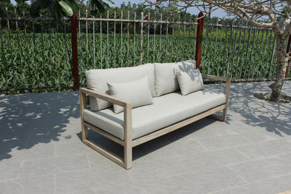 Renava Calm - Outdoor Grey + Acacia Sofa Set
